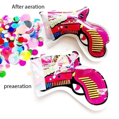 স্বয়ংক্রিয় inflatable আতশবাজি বন্দুক খেলনা অ্যালুমিনিয়াম ফিল্ম জন্মদিন বিবাহের হোটেল নববর্ষ পার্টি বায়ুমণ্ডল ধাতু বেলুন বন্দুক